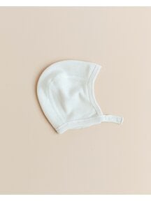 Unaduna Bonnet with press stud tiny rib wool - light mazarin