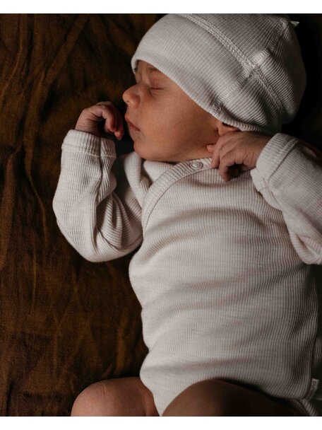 Unaduna Wrap around body tiny rib wool - light mazarin