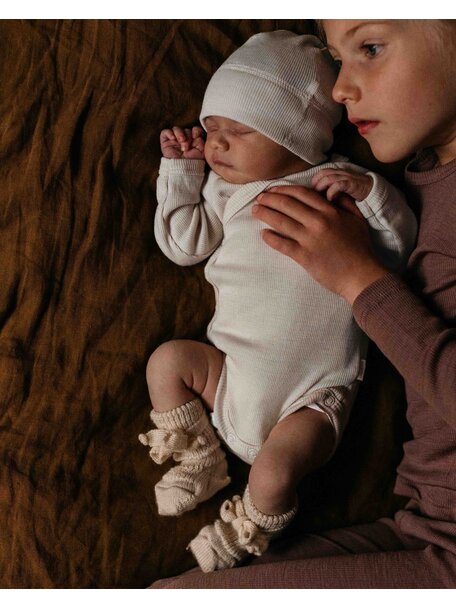 Unaduna Wrap around body tiny rib wool - light mazarin