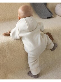 Disana Special edition: boiled wool overall with zipper - white Disana Special edition: boiled wool overall with zipper - white