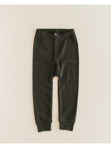 Unaduna Kids leggings rib wool/silk - wakame