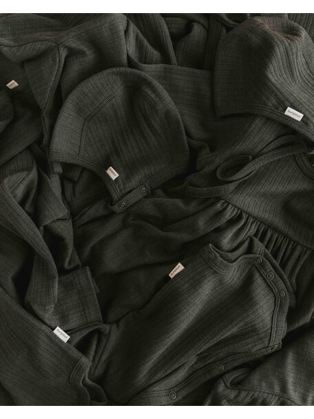 Unaduna Loop scarf rib wool/silk - wakame
