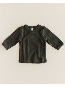 Unaduna Baby wrap-around shirt rib wool/silk - wakame