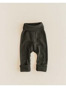 Unaduna Baby pants 2 in 1 feet rib wool/silk - wakame