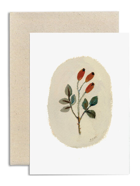 Gemma Koomen Folded card - rosehips