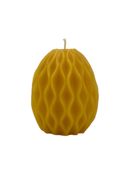 De Muisjes Beeswax candle egg - wavy
