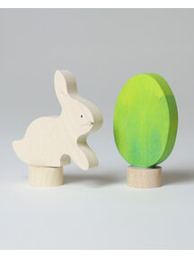 Grimm's Set of 2 Easter decorative figures - batik green