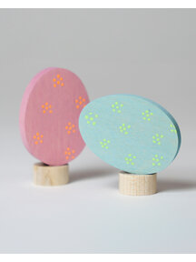 Grimm's Set of 2 Easter decorative figures - floral eggs