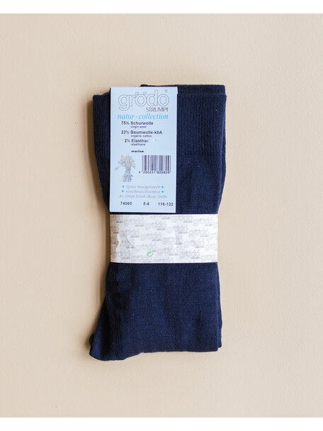 Grödo Baby tights wool and cotton - dark blue