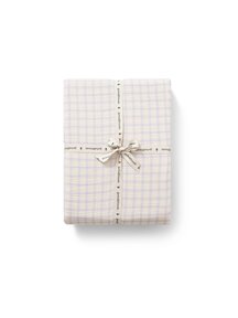 Garbo & Friends Muslin fitted crib sheet - gingham sky blue