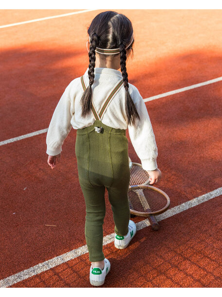 Silly Silas footless tights - olive striped