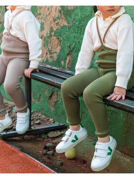 Silly Silas footless tights - olive striped