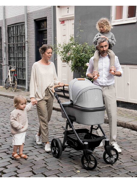 Naturkind Baby stroller Lux Evo mottled grey - seat unit including baby basket