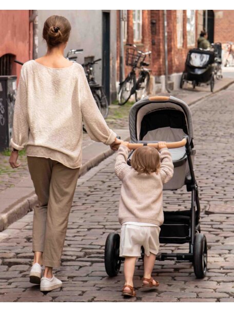 Naturkind Baby stroller Lux Evo mottled grey - seat unit including baby basket