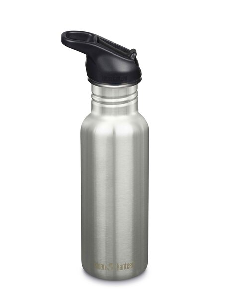Klean Kanteen Classic bottle 532 ml with flip seal sport cap - brushed stainless
