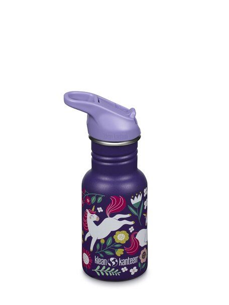Klean Kanteen Kid bottle 355 ml with flip seal sport cap - leaping unicorns
