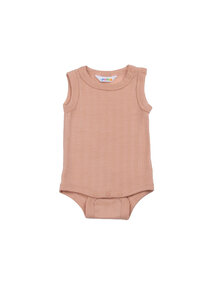 Joha Body without sleeves wool/silk striped - peach