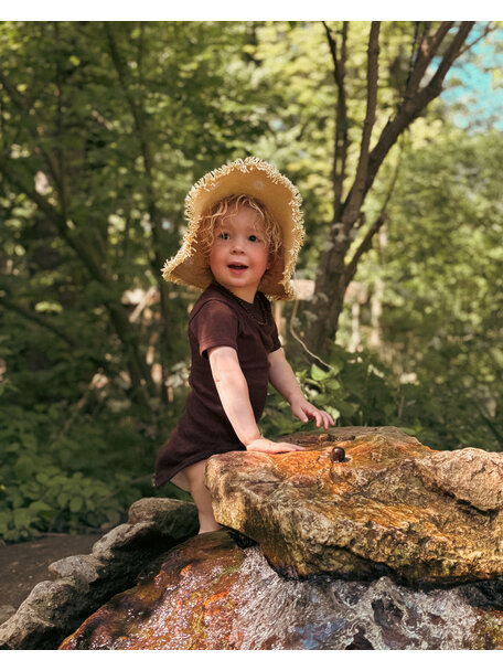 Unaduna Body short sleeves tiny rib wool - kladdkaka