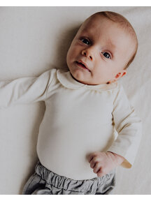 Gray Label Baby romper long sleeve with collar - cream