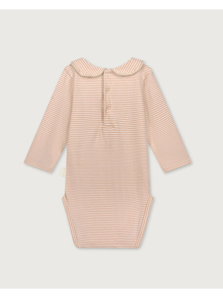 Gray Label Baby romper long sleeve with collar - faded pink/cream