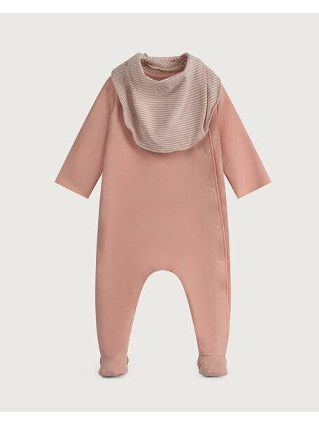 Gray Label Baby bib - faded pink/cream