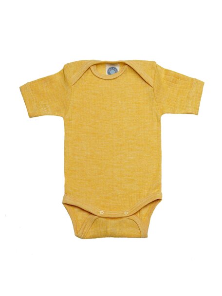 Cosilana Short Sleeved Baby Body Wool/Silk/Cotton - yellow