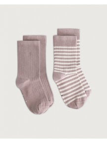 Gray Label Kids ribbed socks - 2 pack - berry/cream