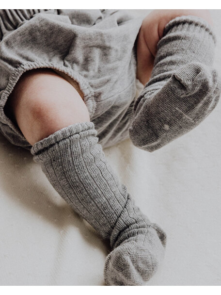 Gray Label Baby ribbed socks long - grey melange