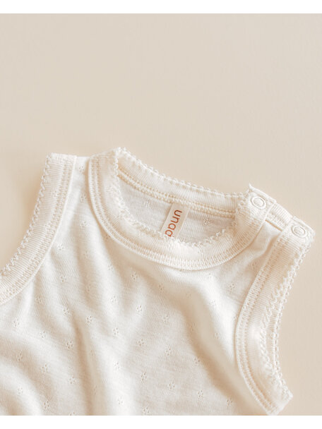 Unaduna Sleeveless romper pointelle wool/silk - munkki