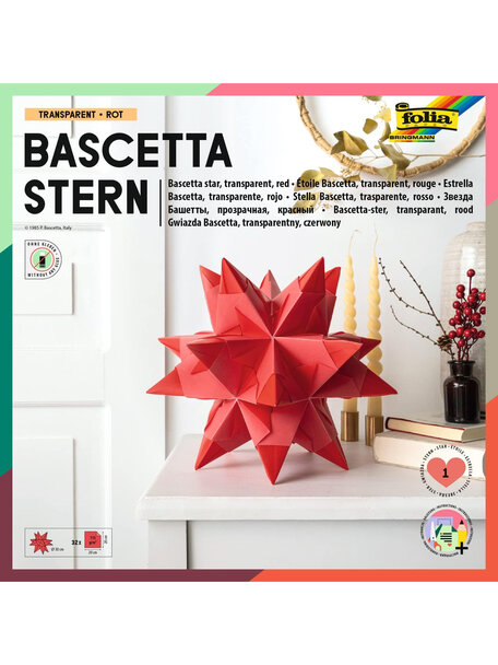 Arts & Crafts Bascetta star folding paper large - red