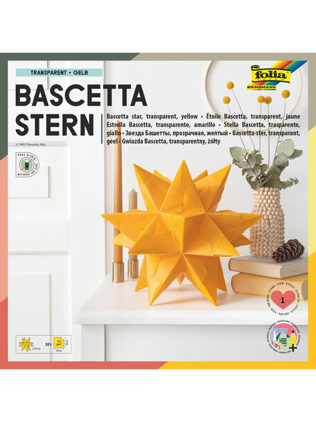 Arts & Crafts Bascetta star folding paper large - yellow