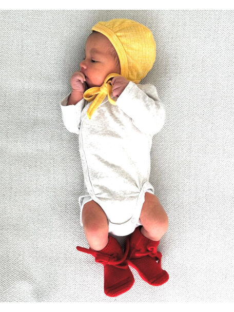 Cosilana Baby Bonnet Wool/Silk/Cotton - yellow melange