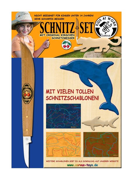 Kids at work Wood carving set with knife