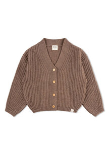 Matona Children's  V-neck cardigan - sepia