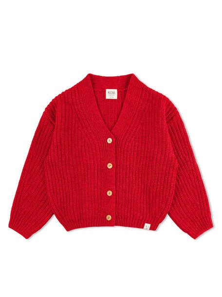 Matona Children's  V-neck cardigan - poppy