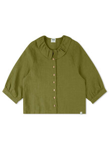 Matona Ruffled collar blouse - cardamon