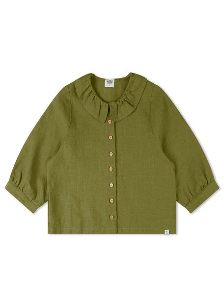 Matona Ruffled collar blouse - cardamon