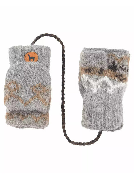 Apu Kuntur Kids mittens from alpaca wool - white