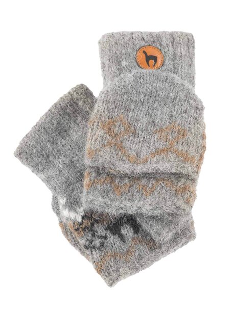 Apu Kuntur Kids mittens from alpaca wool - anthracite