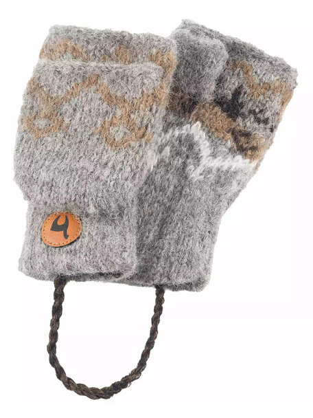 Apu Kuntur Kids mittens from alpaca wool - anthracite