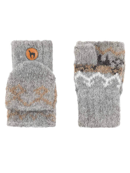 Apu Kuntur Kids mittens from alpaca wool - white
