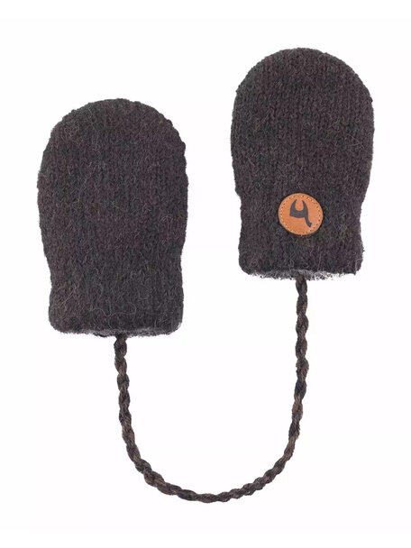 Apu Kuntur Baby mittens from alpaca wool - dark brown/anthracite