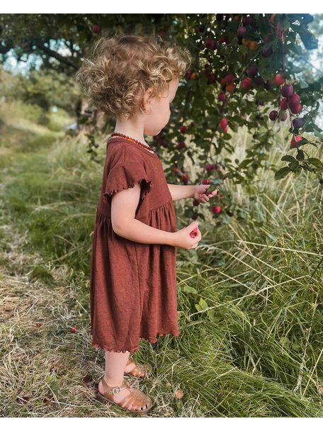 Unaduna Summer dress wool/silk - henna dune