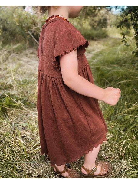 Unaduna Summer dress wool/silk - henna dune