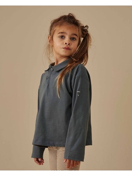 Gray Label Long-sleeved polo shirt - blue grey