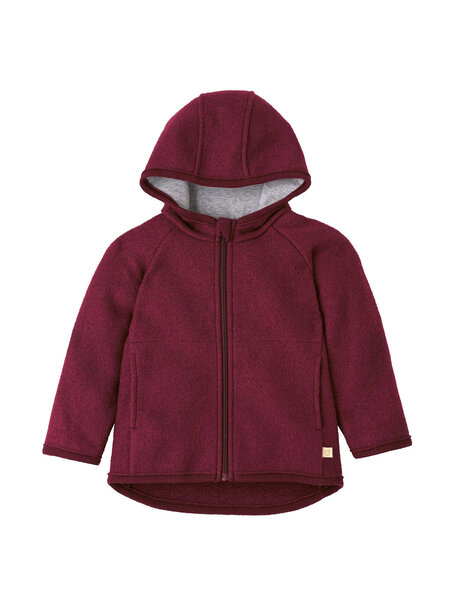 Disana Boiled wool jacket with zipper - cassis