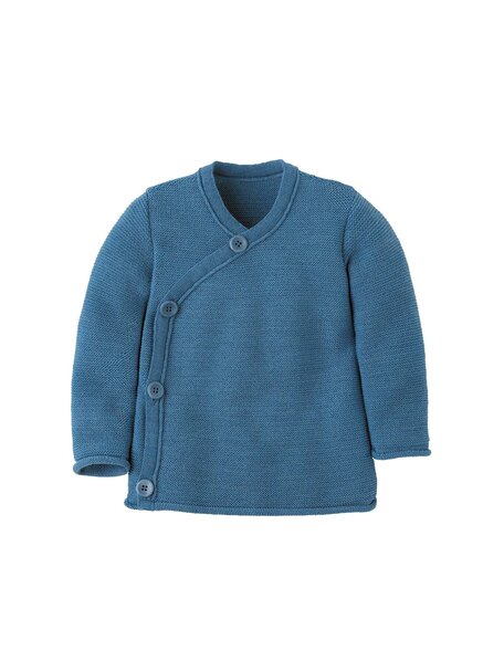 Disana Baby wrap cardigan merino wool - dove blue
