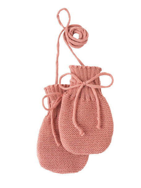 Disana Baby mittens organic merino wool - soft pink