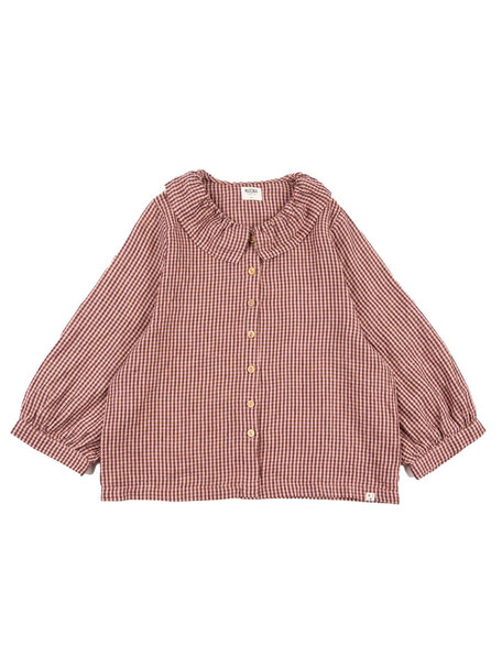 Matona Ruffled collar blouse - heather