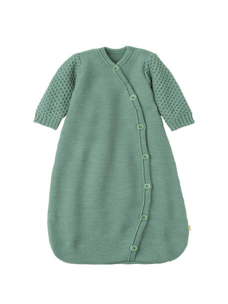 Disana Knitted sleeping bag with sleeves - jade